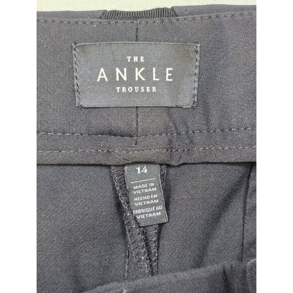 White House Black Market Black The Ankle Trousers Size 14 Wide Leg - Picture 2 of 4